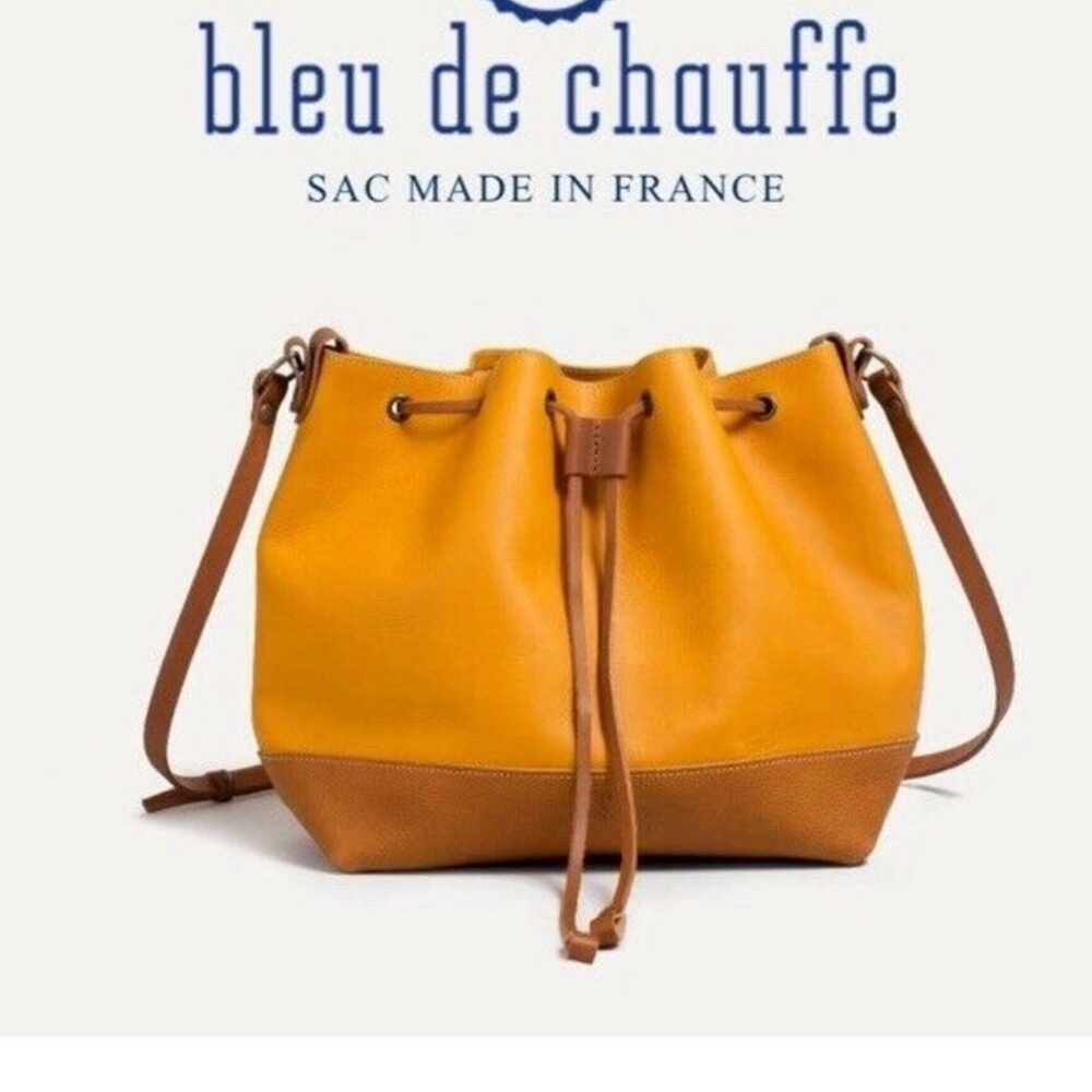 Bleu De Chauffe Saxo Bag Purse  Leather Tan France Brown